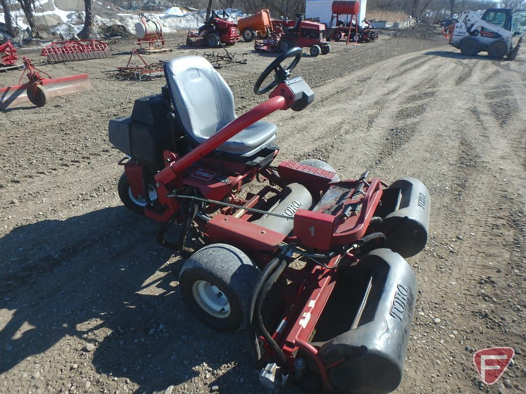 1996 Toro 3100 gas 2WD triplex greens mower, sn 04353-60989, SPA reels, 11-blade, 3,877 hrs.