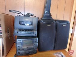 RCA portable stereo, Koss speakers and radio, Jensen antennae, CDs