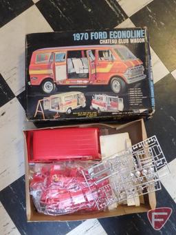 (2) Model car kits: 1970 Ford Econoline Chateau Club Wagon