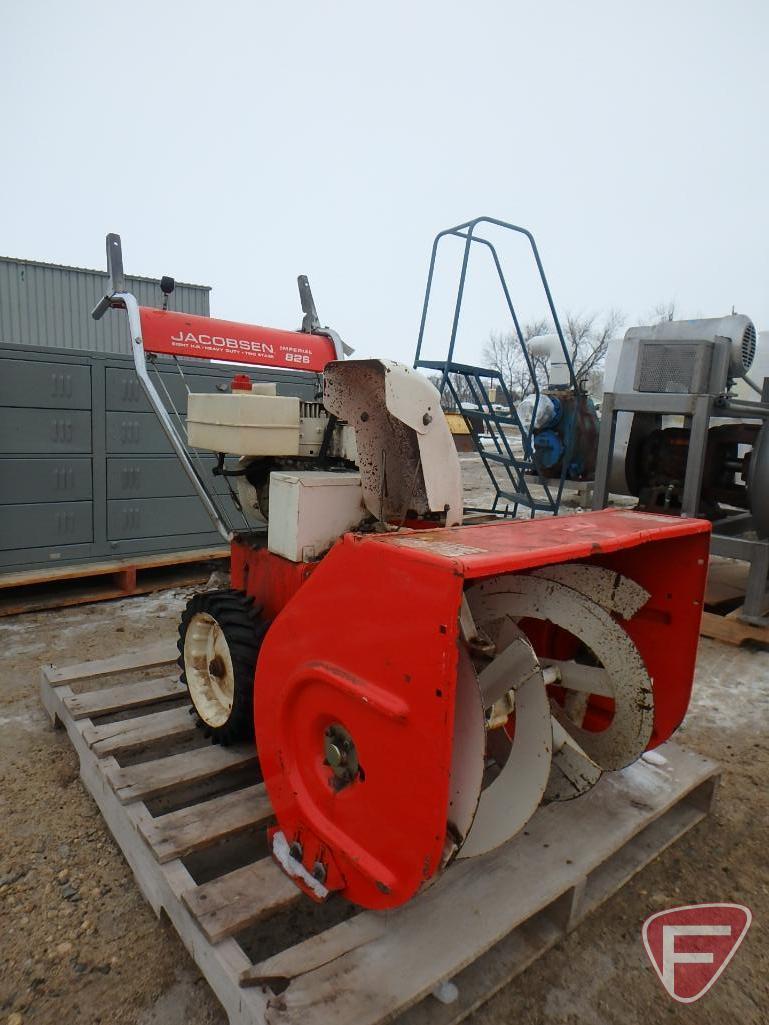 Jacobsen Imperial 826 walk behind snow blower, 2 stage, 26" path, 8hp gas engine