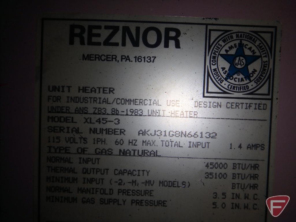 Reznor XL45-3 natural gas hanging heater, 35100btu output