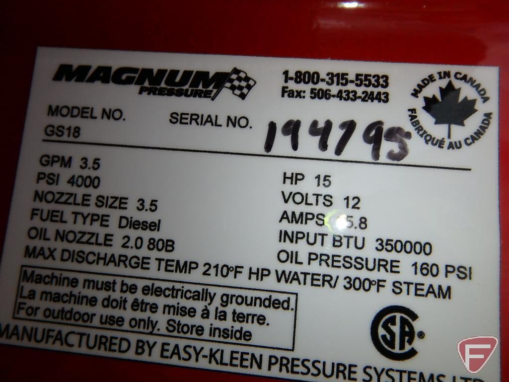 NEW 2020 Easy Kleen Magnum 4000 hot water pressure washer, model GS18, SN: 194795