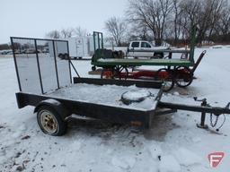 Single axle trailer for parts with 58" x 48" expanded metal ramp-PARTS ONLY