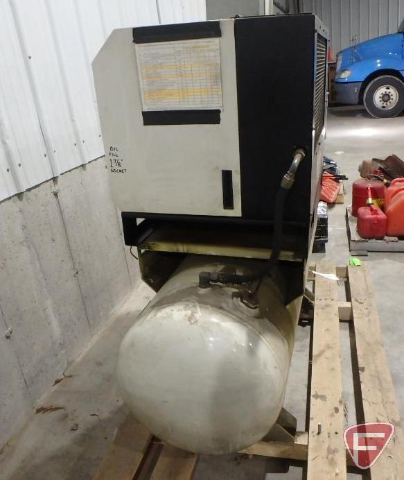 Ingersoll Rand SSR-HP15 air compressor, sn LX1255U99008, 61196hrs showing