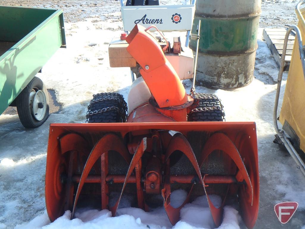 Ariens walk behind 2-stage snow blower with 8hp gas engine, tire chains, model 924012