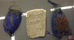 Vintage purses, (2) beaded and (1) mesh. 3 pieces