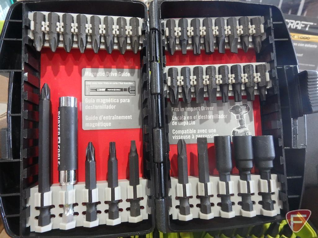 Husky 46 pc combination wrench socket set, asst. drivers sets, and ratcheting screwdriver set
