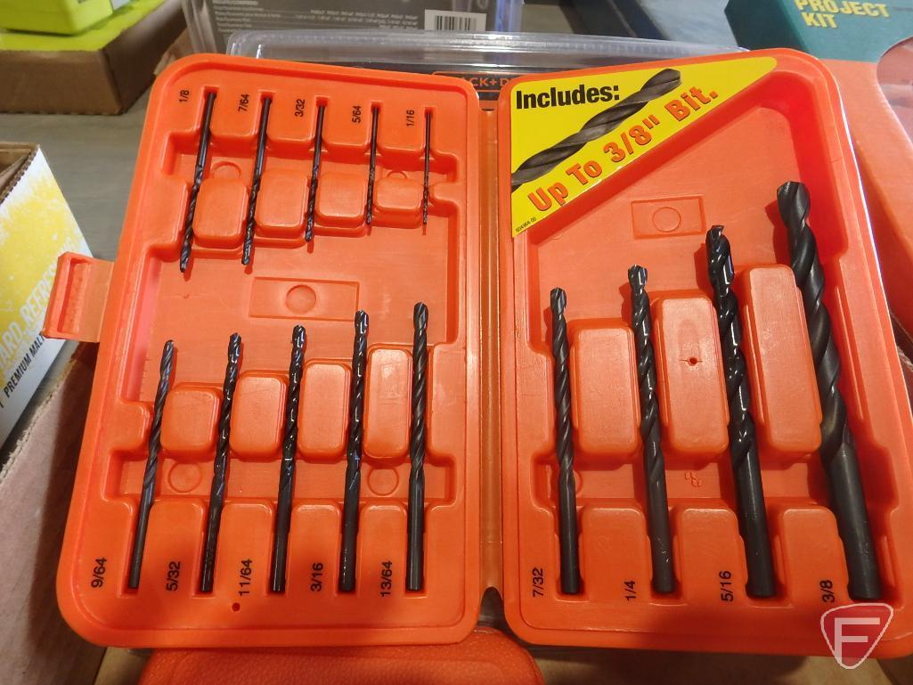 Black & Decker drill bits, Craftsman drill bits, Black & Decker driver set, Stanley ratchet driver