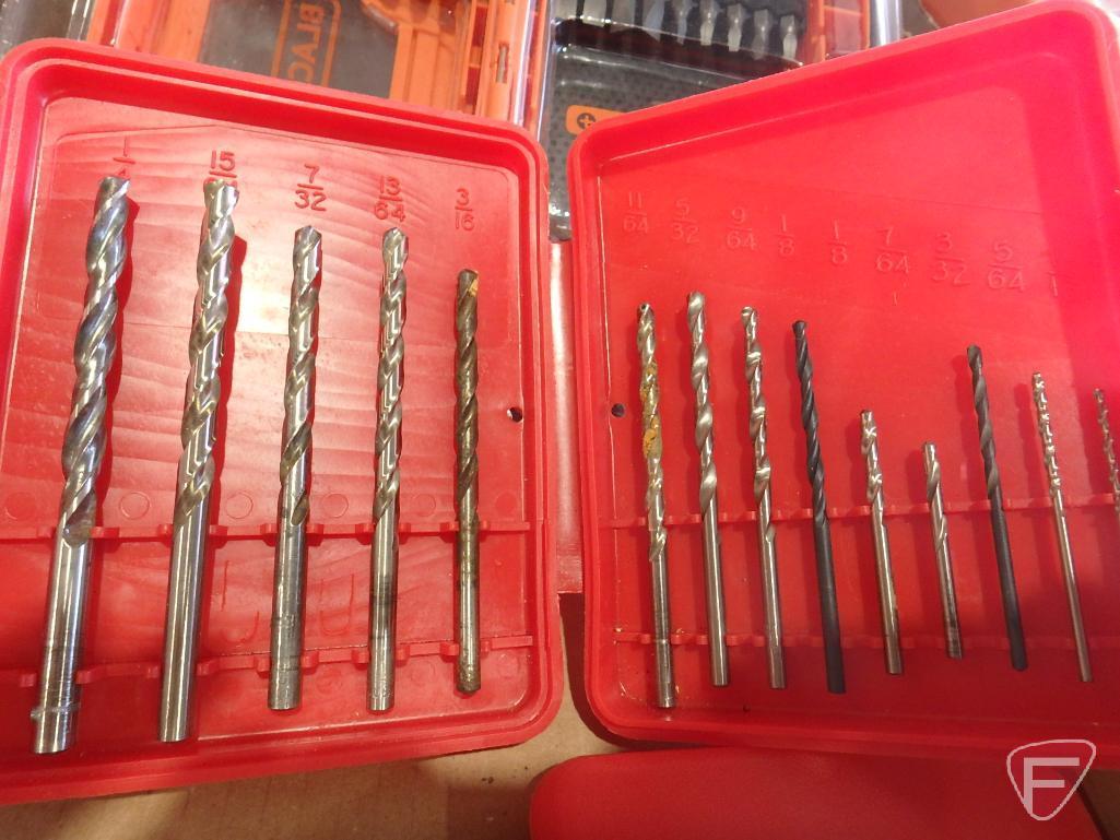 Black & Decker drill bits, Craftsman drill bits, Black & Decker driver set, Stanley ratchet driver