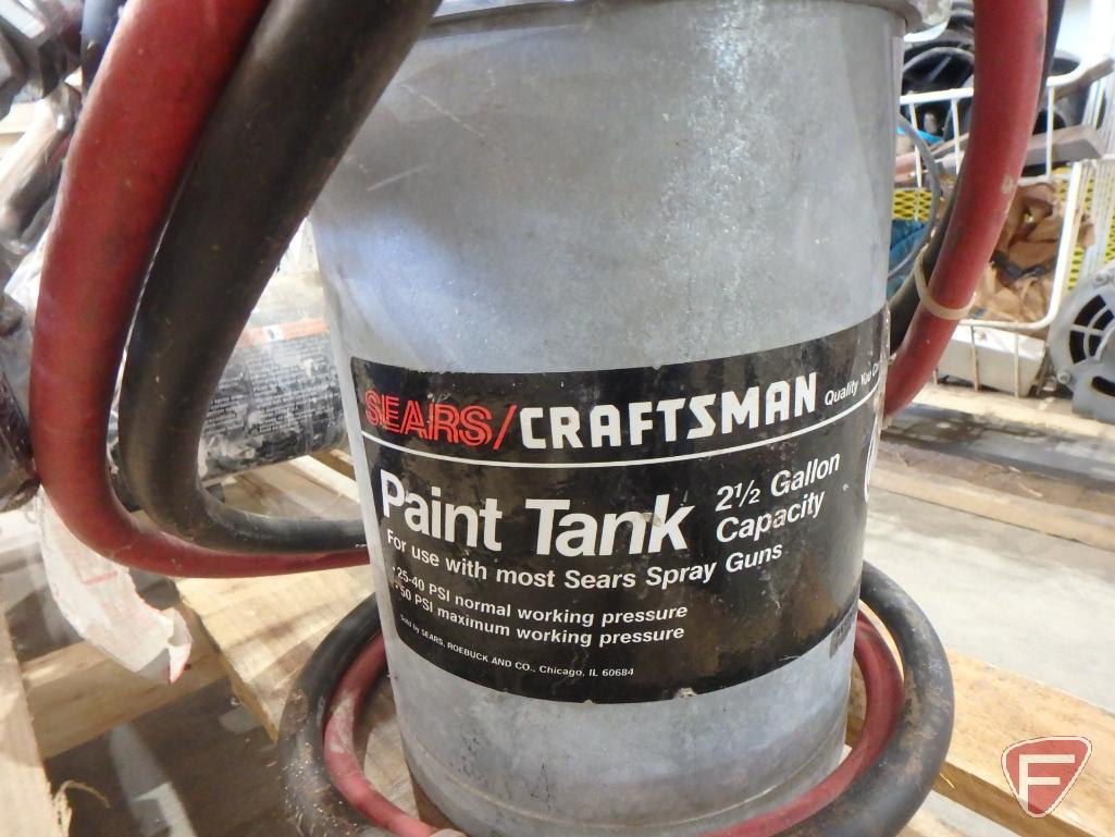 Sears/Craftsman 2.5 gallon air powered paint sprayer with gun and Wagner .4hp paint spray pump
