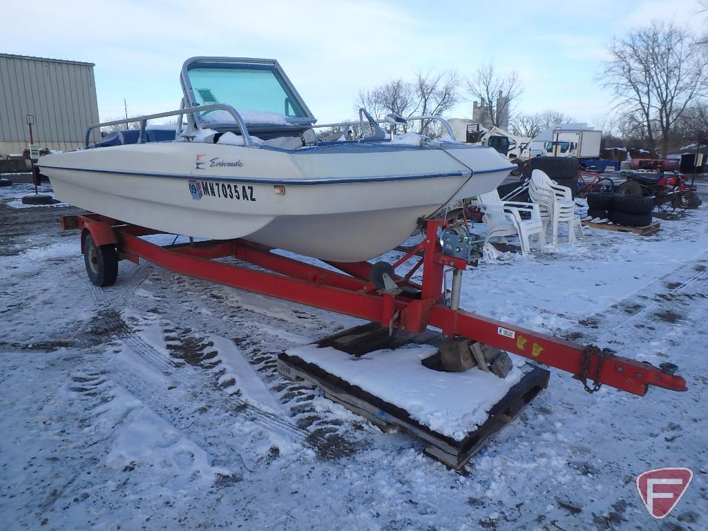 1967 Evinrude Sportsman 155 Fiberglass Boat with Evinrude Boat Trailer