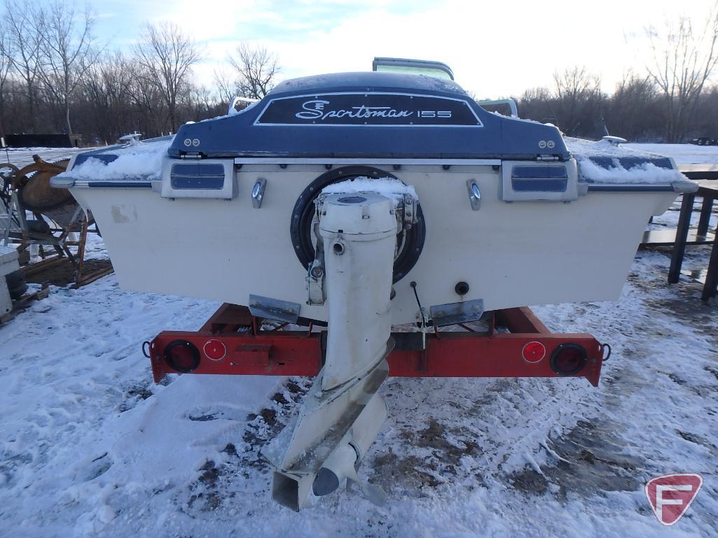 1967 Evinrude Sportsman 155 Fiberglass Boat with Evinrude Boat Trailer