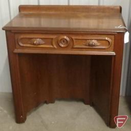 Vintage dresser with positional mirror 39"W x 19"D x 69"H, matching vanity/desk 30"W. 2 pcs