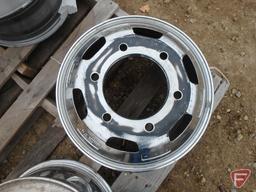 (3) Chromed 16x6 rear wheels with 6x205mm pattern, gray 16x6 rear wheel with 6x180mm pattern