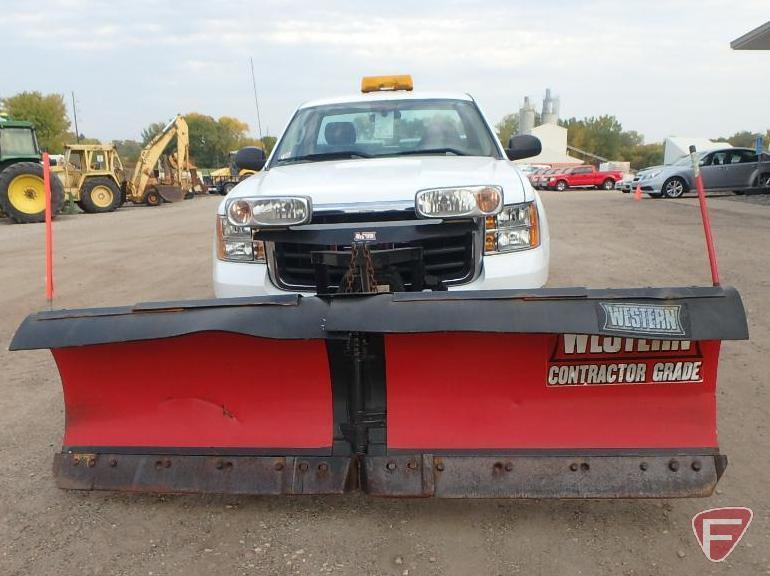 2010 GMC Sierra 4x4 Pickup Truck with Western snow plow