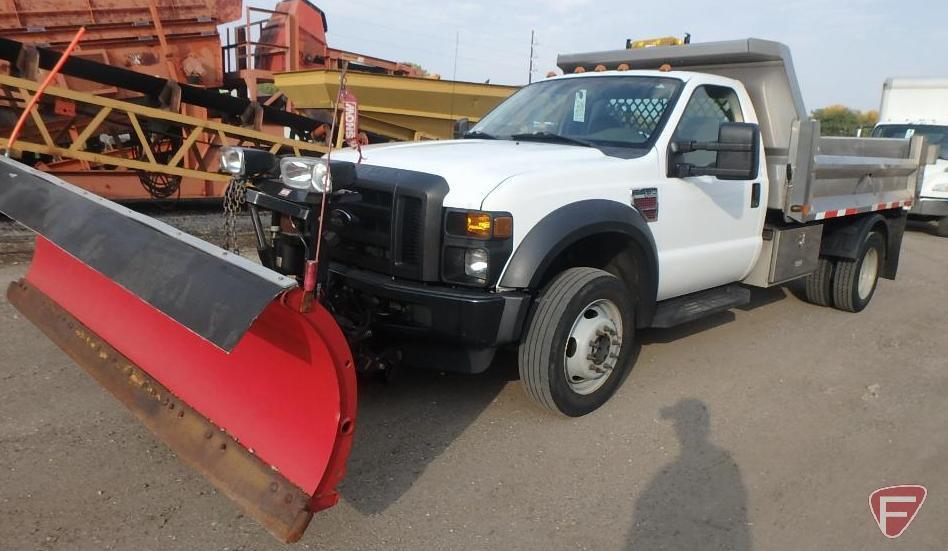 2008 Ford F-450 4x4 Dump Truck with Western snow plow