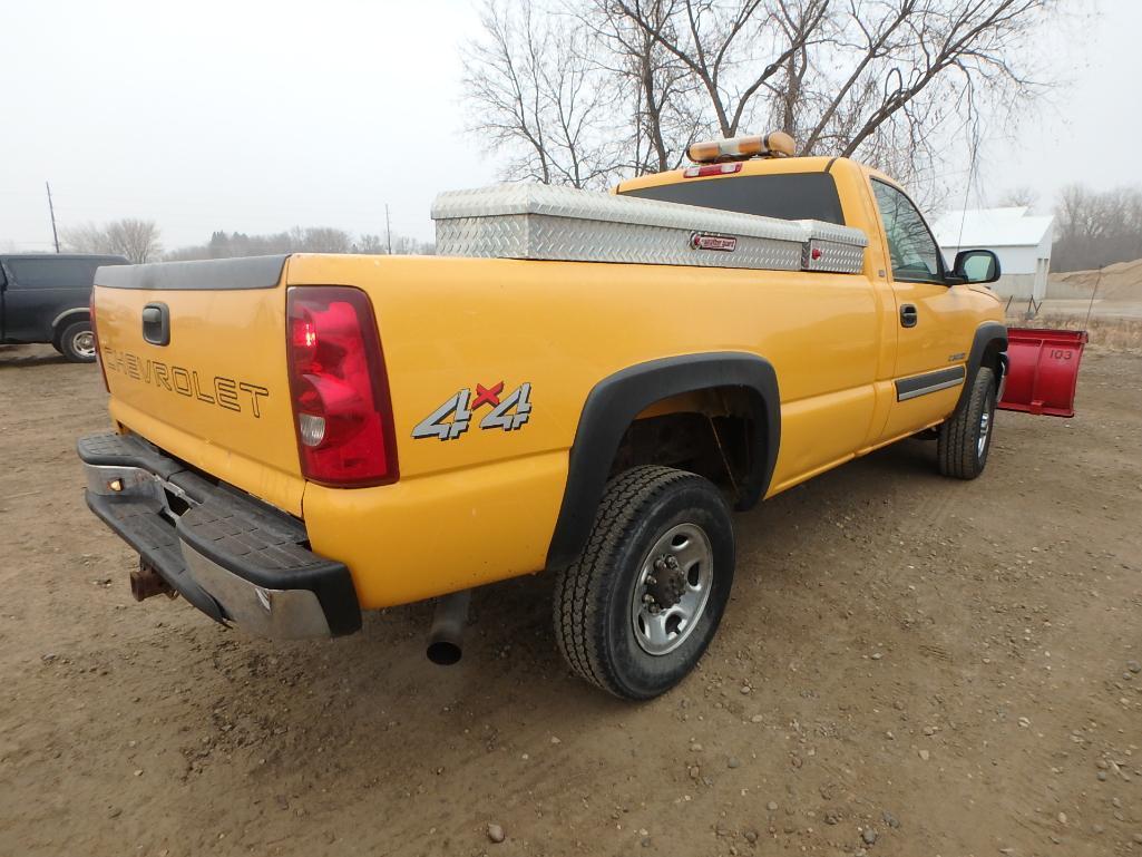 2003 Chevrolet Silverado 4x4 Pickup Truck with Western snow plow