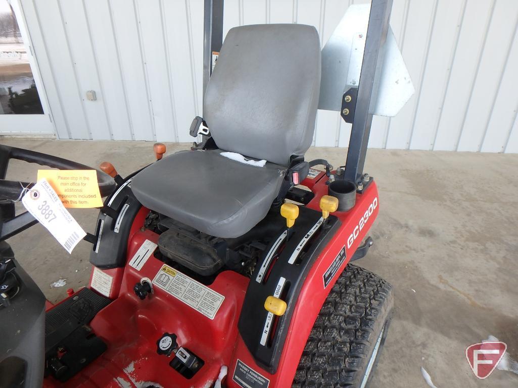 2009 Massey-Ferguson GC2300 compact tractor, 22.5 HP diesel engine, sn JRA20772, 1,920 hrs