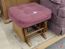 Upholstered chair, glider hassock