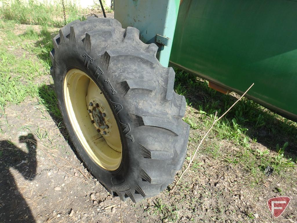 John Deere 6000 diesel self propelled field sprayer with cab, 1331 hrs showing, sn 002410