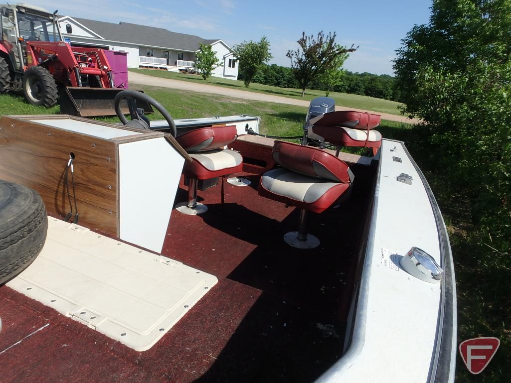 1987 Lund Renegade 16' boat with Yamaha 70 motor on Shoreline boat trailer