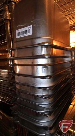 (11) 1/3 size stainless steel 6" deep food pans