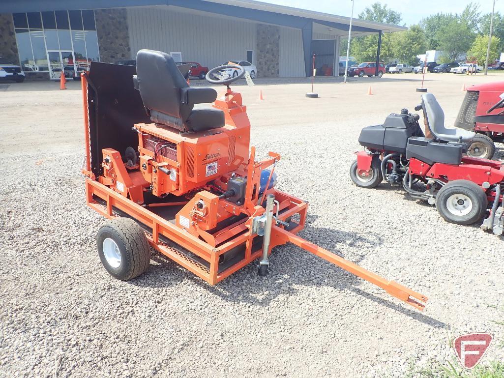 Salsco EGR model 09074 electric greens roller with trailer, only 3.8 hrs