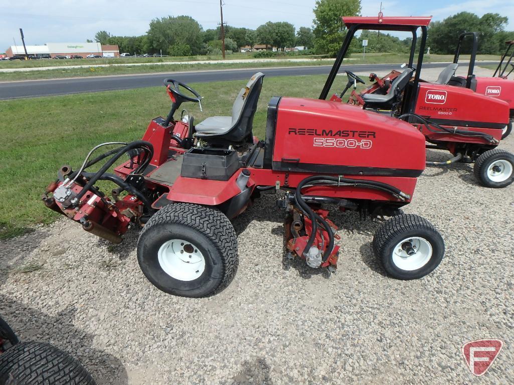 Toro Reelmaster 5500D 2WD diesel 5-gang reel mower, 3,638 hrs.