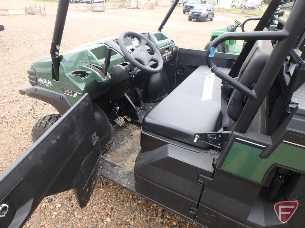 2017 Kawasaki Mule Pro DX diesel 4x4 UTV with manual tilt bed, 12 hrs., 57 mi. showing