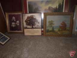 Assortment of pictures, matted and framed, various sizes, Bonnie Mohr and others.