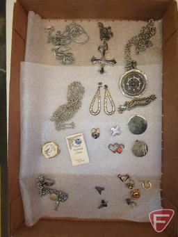 Jewelry and watches - necklaces, earings, pins, wristwatches, rings - jewelry set made from coins,
