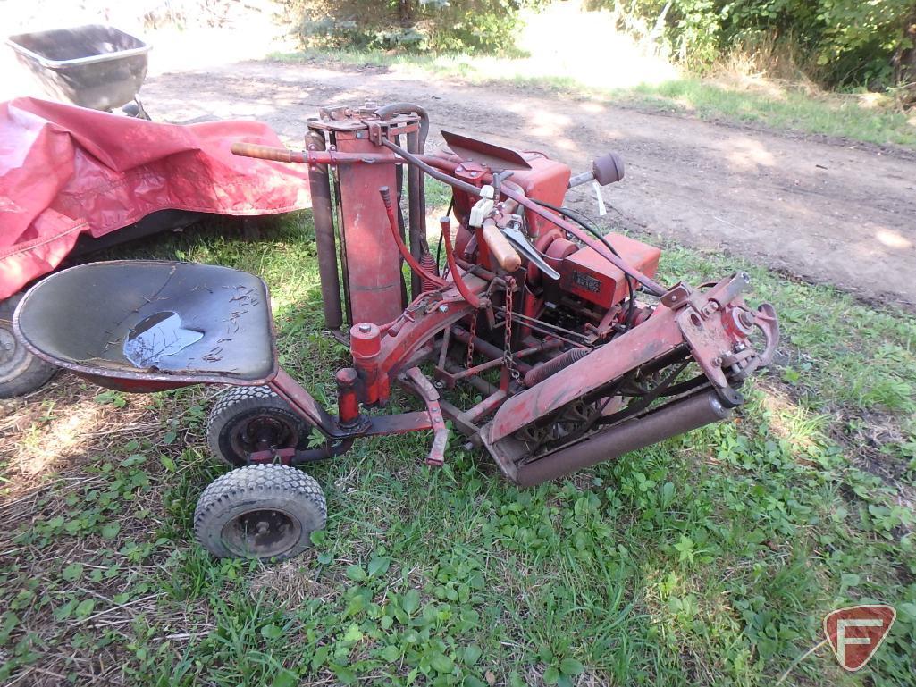 78" Toro Professional walk behind reel mower with riding sulky and Wisconsin engine