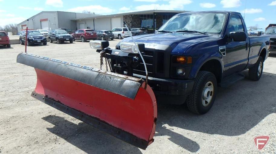 2008 Ford F-250 4x4 Pickup Truck with Western 8' snow plow