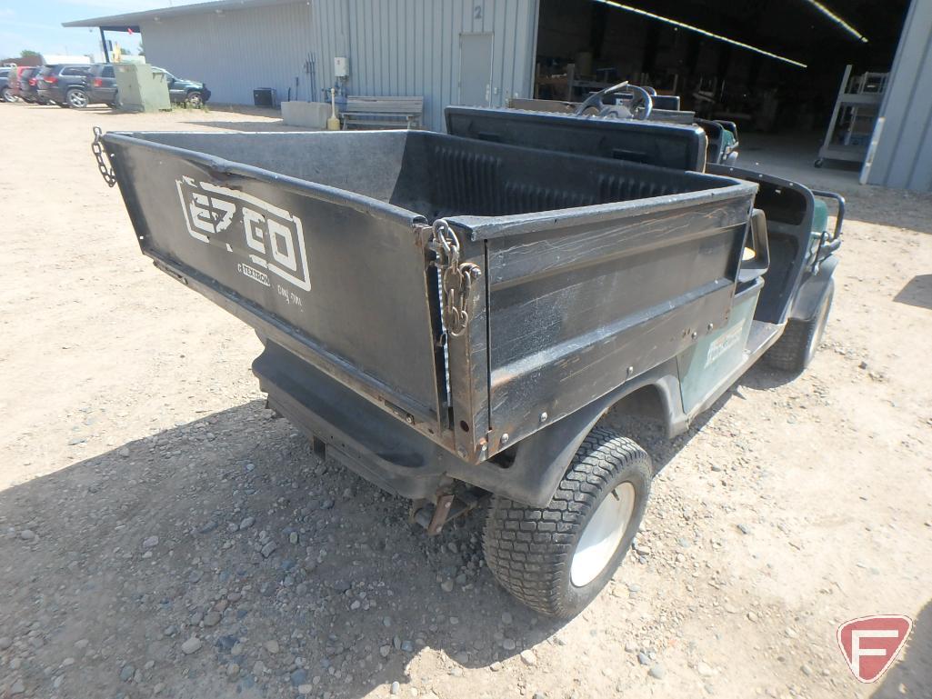 2000 EZ-GO Workhorse ST350 gas utility vehicle with electric dump, green, brush guard, lights