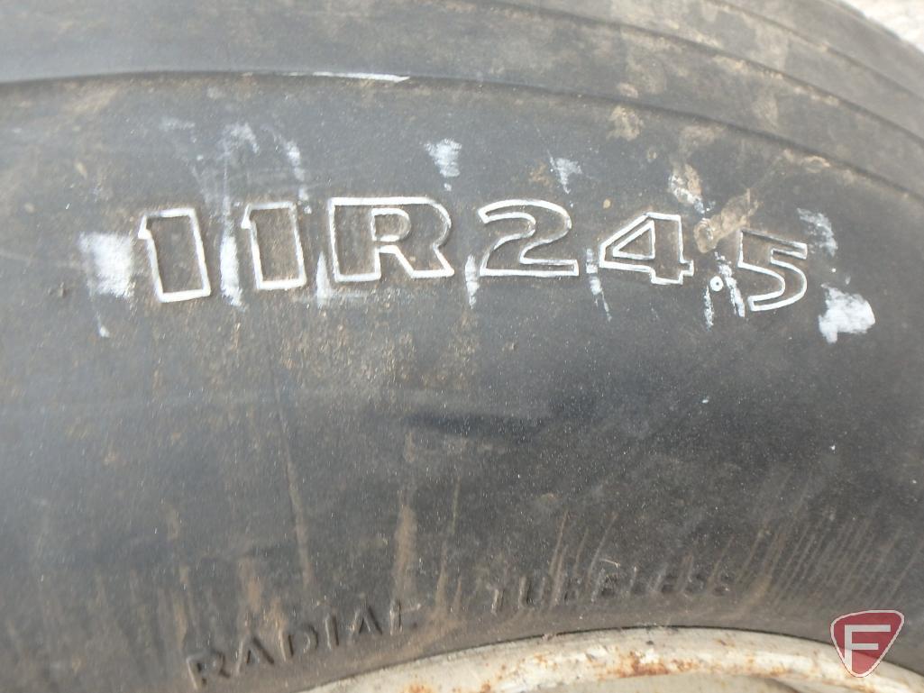 (1) Goodyear tire 11r 24.5 on rim : (1) GT tire 11r 24.5 on rim