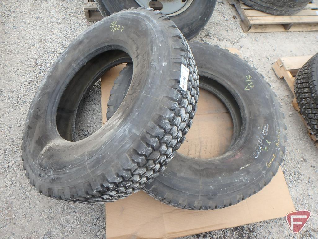 (2) Michelin tires 12 r 22.5