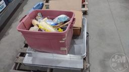 PLASTIC BAGS, PAINTING SUPPLIES, (2) FOLDING TABLES