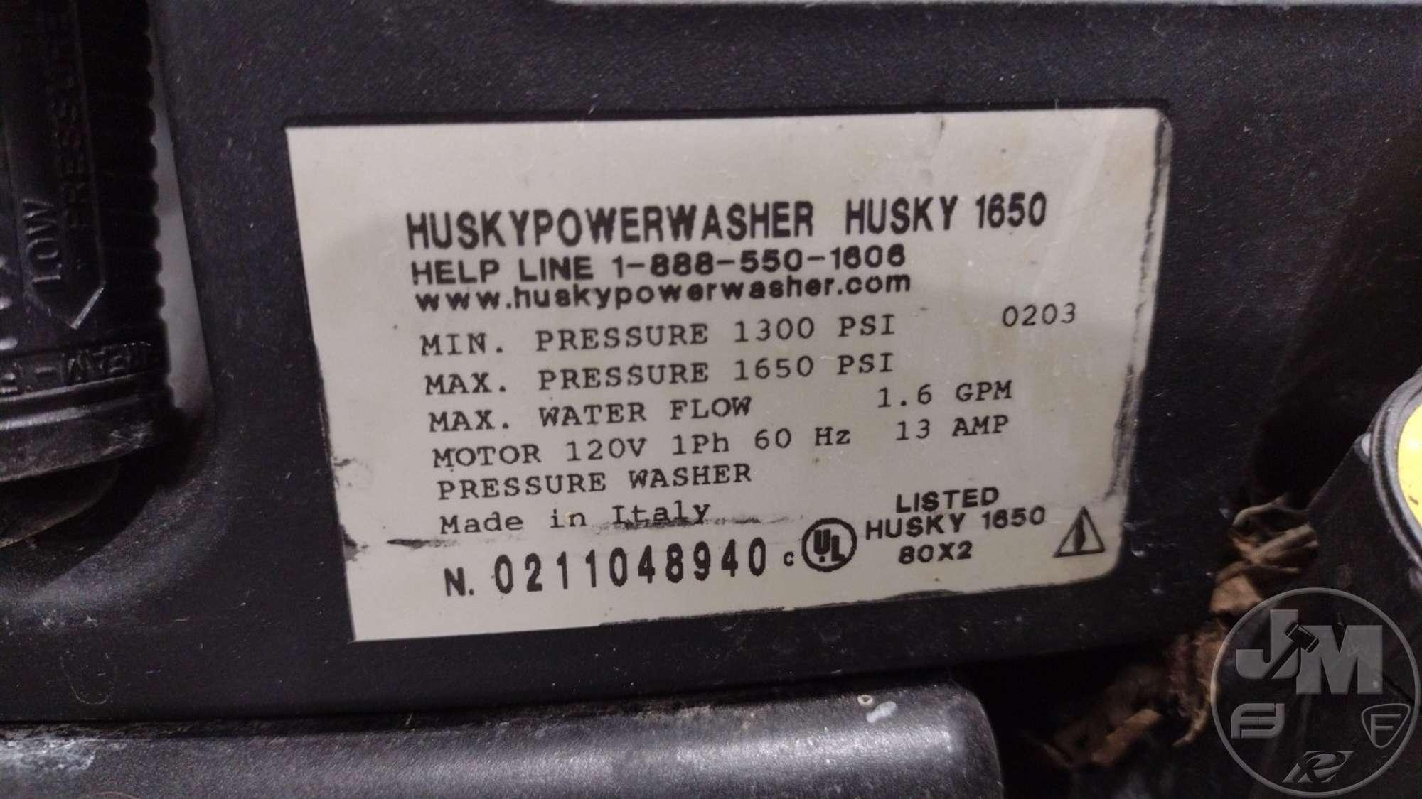 HUSKY POWER WASHER, 1650 PSI