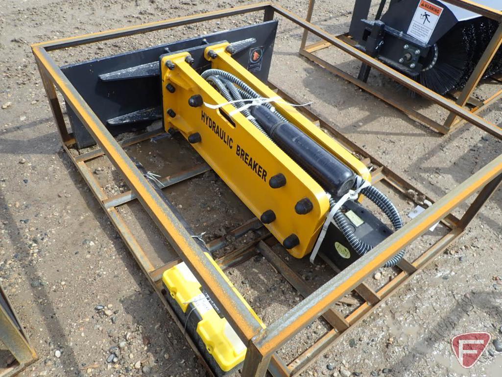Unused Wolverine concrete breaker skid loader attachment