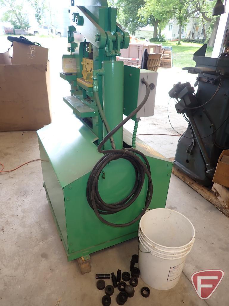 Uni Hydro 45-14 Ironworker, 45 ton, serial 1P7766X, 220v, 1ph, lower pin grease bank