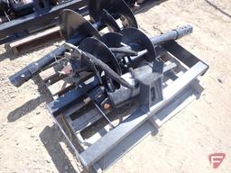 Unused Wolverine Hydraulic spiral drill with 12" and 18" auger bits skid loader attachment
