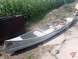 1997 Alumacraft 17' canoe with oars and life jacket, hull ID# ACBS1059C696
