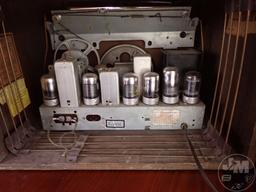 VINTAGE PHILCO POLICE BROADCAST RADIO, INTERTEK STEREO SYSTEM, STENCILED TOP