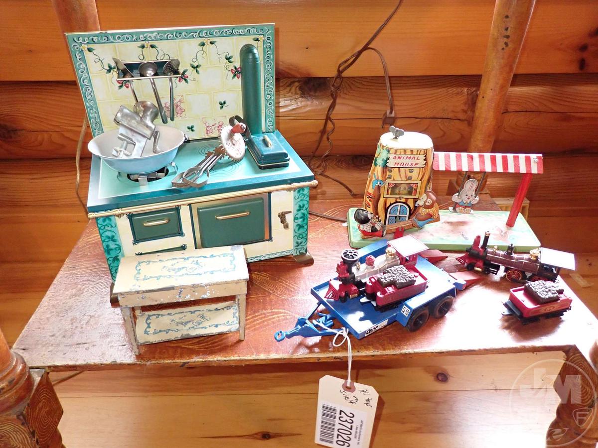 VINTAGE TOYS. ALL ON SHELF.