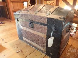 VINTAGE STEAMER TRUNKS WITH VINTAGE CLOTHING; THIS LOT IS LOCATED