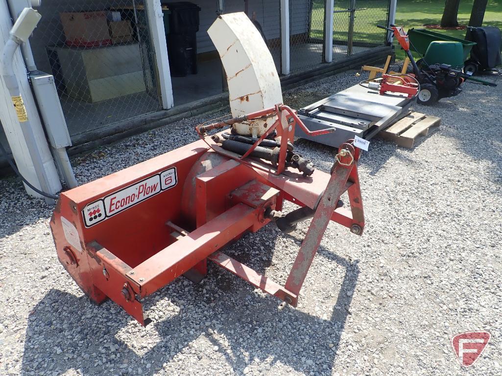 McKee Econo-Plow 3 point snow blower, model 6, 2 stage, 540 pto, includes 2 of the 3 point links