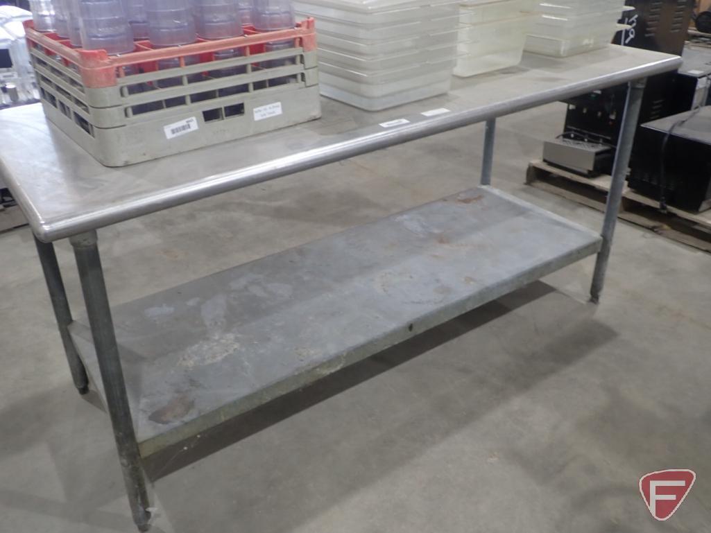 Stainless steel table, 72" x 30" x 34"h