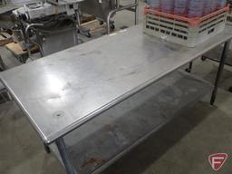 Stainless steel table, 72" x 30" x 34"h