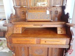 Vintage organ converted to a desk, 46"w x 24"d x 80"h