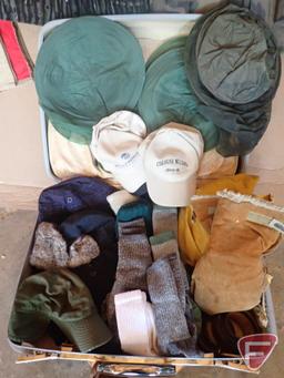 Hunting/fishing/outdoor items: flotation vests, coveralls, Polartuff jacket size XXL, socks, hats,